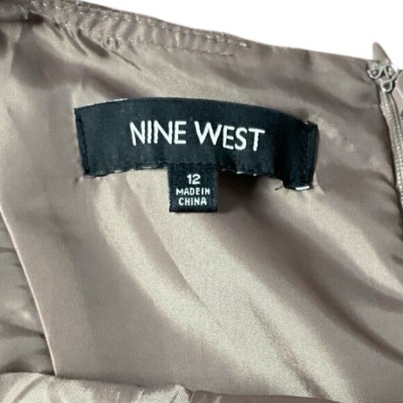 Nine West Pebble Sleeveless Dress in Brown Size 12 Neutral Coastal Knee Length - Picture 8 of 13